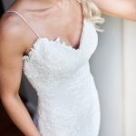 Sottero and Midgley chic lace wedding gown with spaghetti straps