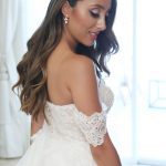 Off the shoulder wedding gown